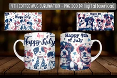 "Patriotic dogs 4th of July mug sublimation design download"