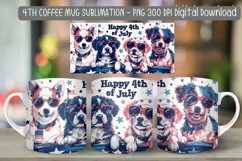 "Digital download of patriotic dog mug for July 4th"