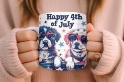 4th of July Mug Sublimation Design - Patriotic Dogs Product Image 4