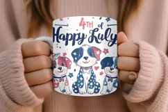 4th of July Mug Sublimation Design - Patriotic Dogs Product Image 5