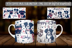 "Digital download of patriotic dog mug for July 4th"