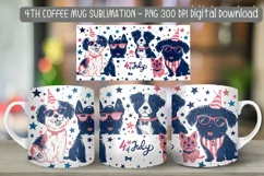 "Patriotic dogs 4th of July mug sublimation design download"