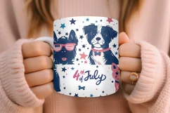 4th of July Mug Sublimation Design - Patriotic Dogs Product Image 4