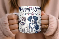 4th of July Mug Sublimation Design - Patriotic Dogs Product Image 5