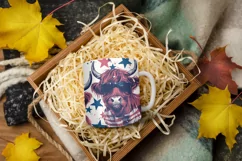 4th of July Mug Sublimation Design - Patriotic Cows Product Image 6