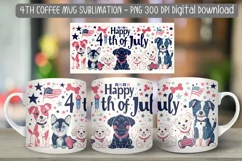 merican pride dog graphics on Independence Day mug