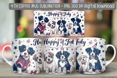 Digital download of patriotic dog mug for July 4th