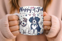 4th of July Mug Sublimation Design - Patriotic Dogs Product Image 4