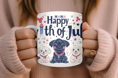 4th of July Mug Sublimation Design - Patriotic Dogs Product Image 5
