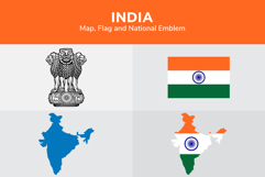 India Map, Flag and National Emblem Product Image 1