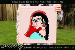 Indian Bride SVG PNG EPS DXF Cut Files Woman Illustration Product Image 3