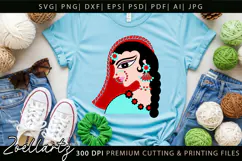 Indian Bride SVG PNG EPS DXF Cut Files Woman Illustration Product Image 2