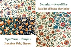 Seamless Digital Paper - Indian Wallpaper Flowers Patterns Product Image 2