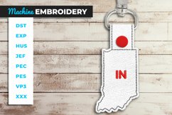 Indiana State Shaped Key Fob - ITH Embroidery Project Product Image 1