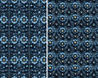 Whimsical indigo seamless patterns. Repetition backgrounds Product Image 4