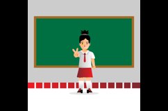 Indonesia female elementary school student illustration Product Image 2