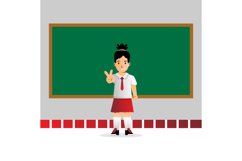 Indonesia female elementary school student illustration Product Image 1