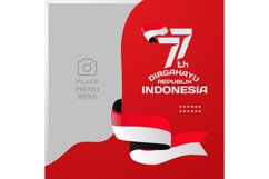Indonesia independence day twibbon banner template Product Image 1