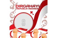 Indonesia independence day twibbon template design Product Image 1