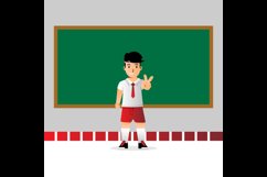 Indonesia male elementary school student illustration Product Image 2