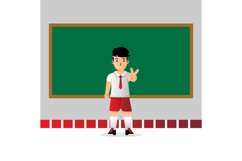 Indonesia male elementary school student illustration Product Image 1