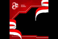 Indonesian independence day social media poster twibbon Product Image 2