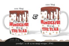 3D Inflated Wonderful Time of the Year Mug Wrap | Mug PNG Product Image 3