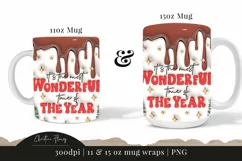 3D Inflated Wonderful Time of the Year Mug Wrap | Mug PNG Product Image 3
