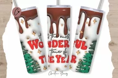 3D Inflated Most Wonderful Time of the Year Tumbler Wrap PNG Product Image 1