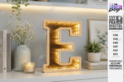 Infinity Mirror Letter Laser Cut | Night Light | Home Decor Product Image 1