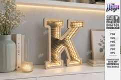 Infinity Mirror Letter Laser Cut | Night Light | Home Decor Product Image 1