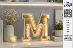 Infinity Mirror Letter Laser Cut | Night Light | Home Decor Product Image 1