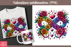 Romantic Valentine Clipart Rainbow Infinity Love Sublimation Product Image 1