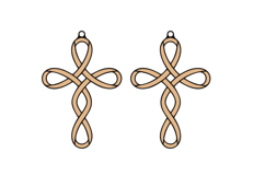 Infinity Twister Cross Earrings, Cross Dangle SVG Laser Cut Product Image 2