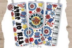 3D Inflated 4th Of July Tumbler Wrap PNG Product Image 1