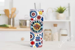 3D Inflated 4th Of July Tumbler Wrap PNG Product Image 2