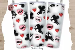 3D Inflated Valentine Cupid Tumbler Wrap PNG Product Image 1