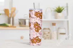 3D Inflated Cute Gingerbread Man Tumbler Wrap PNG Product Image 2