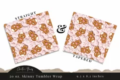 3D Inflated Cute Gingerbread Man Tumbler Wrap PNG Product Image 3