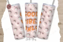 3D Inflated Good Vibes Only Tumbler Wrap PNG Product Image 1