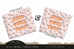 3D Inflated Good Vibes Only Tumbler Wrap PNG Product Image 2