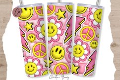 3D Inflated Retro Smiley Tumbler Wrap PNG Product Image 1