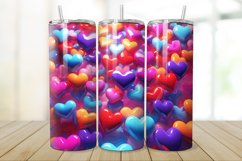 3D Inflated Hearts 20/30oz Skinny Tumbler Product Image 1