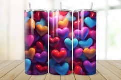 3D Inflated Hearts 20/30oz Skinny Tumbler Product Image 1