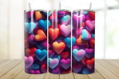 3D Inflated Hearts 20/30oz Skinny Tumbler Product Image 1