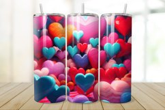 3D Inflated Hearts 20/30oz Skinny Tumbler Product Image 1