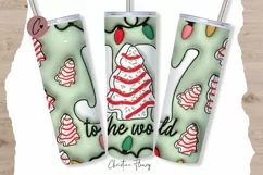 3D Inflated Joy to the World Tumbler Wrap PNG Product Image 1