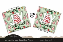 3D Inflated Joy to the World Tumbler Wrap PNG Product Image 3