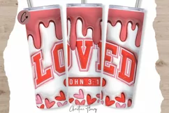 3D Inflated Loved John 3:16 Tumbler Wrap PNG Product Image 1