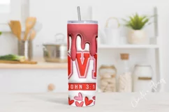 3D Inflated Loved John 3:16 Tumbler Wrap PNG Product Image 2